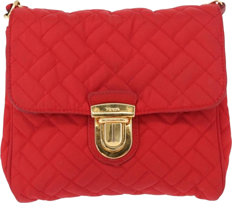 Prada Prada Pushlock Chain Flap Quilted Tessuto Small