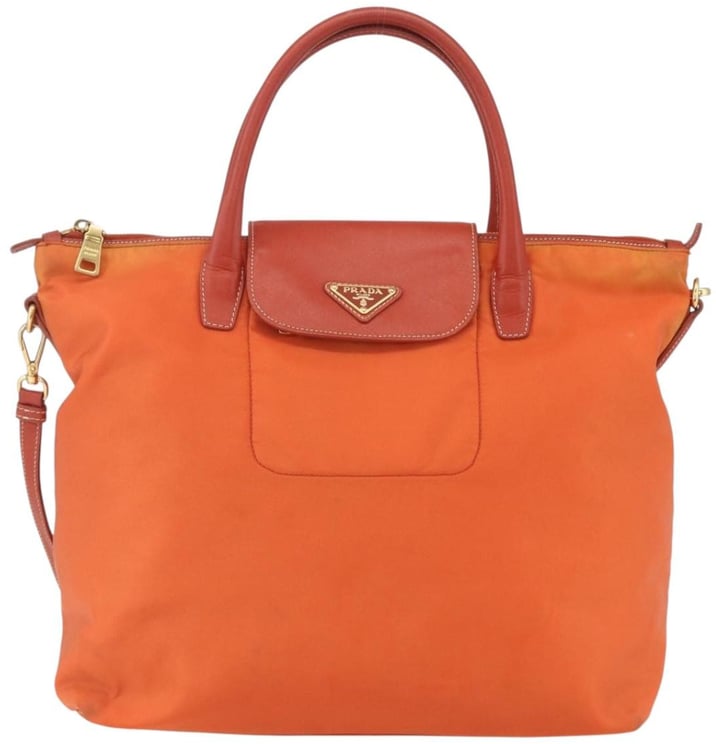 Prada Prada Convertible Flap Tote Tessuto and Saffiano Leather Medium