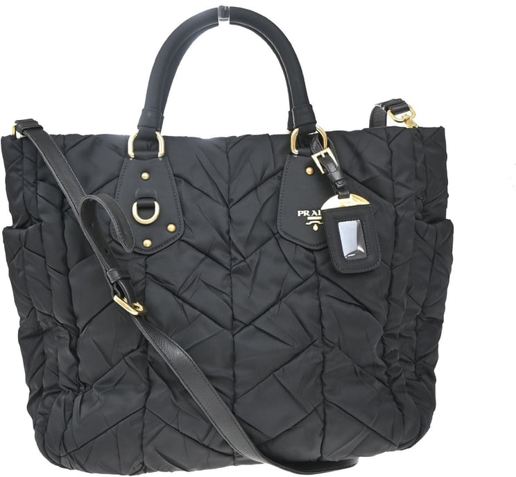 Prada Prada Convertible Side Pocket Tote Chevron Tessuto Medium