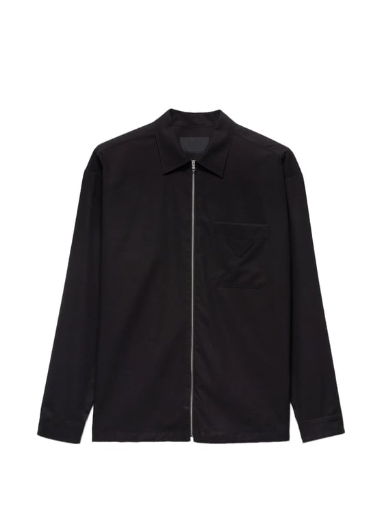 Prada Black Zip-Up Fabric Shirt