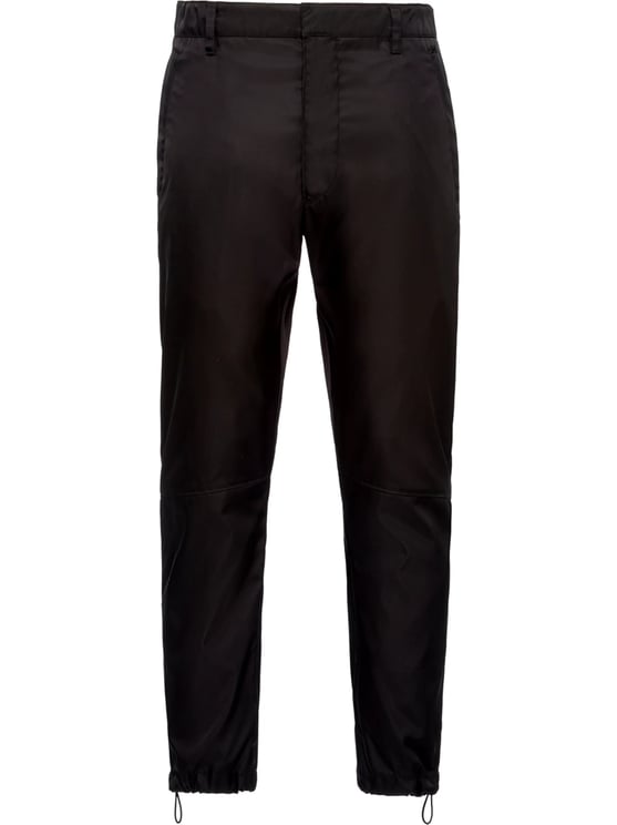 Prada Black Pantalone Tapered Matte Fabric Pants