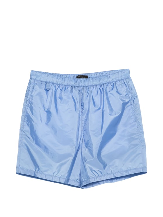 Prada Light Blue Costume Glossy Fabric Shorts