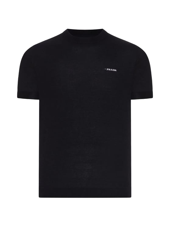 Prada Black Minimalist Cotton Short-Sleeve T-Shirt