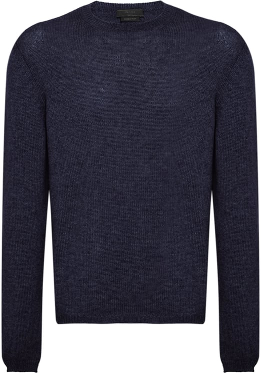 Prada Navy Crew Neck Cashmere Sweater