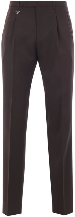 Prada Brown Pantalone Slim Fit Tailored Trousers