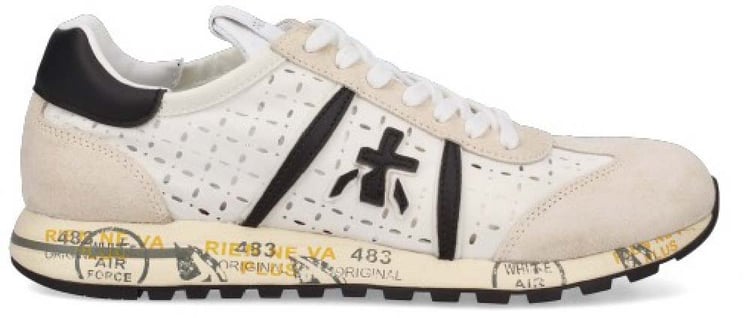 Premiata Baskets nylon perforé blanc logo spoiler noir Lucy Premiata Femme 7413 sneakers
