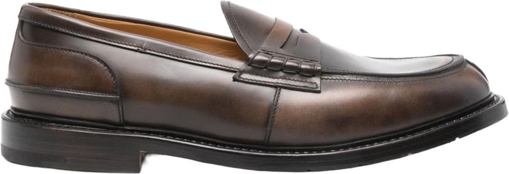 Premiata Penny Slot Detail Brown Leather Loafers