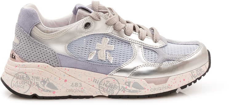 Premiata Sneakers Stringate con Inserti in Rete