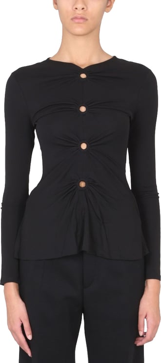 Proenza Schouler V-Neck Matte Crepe Top