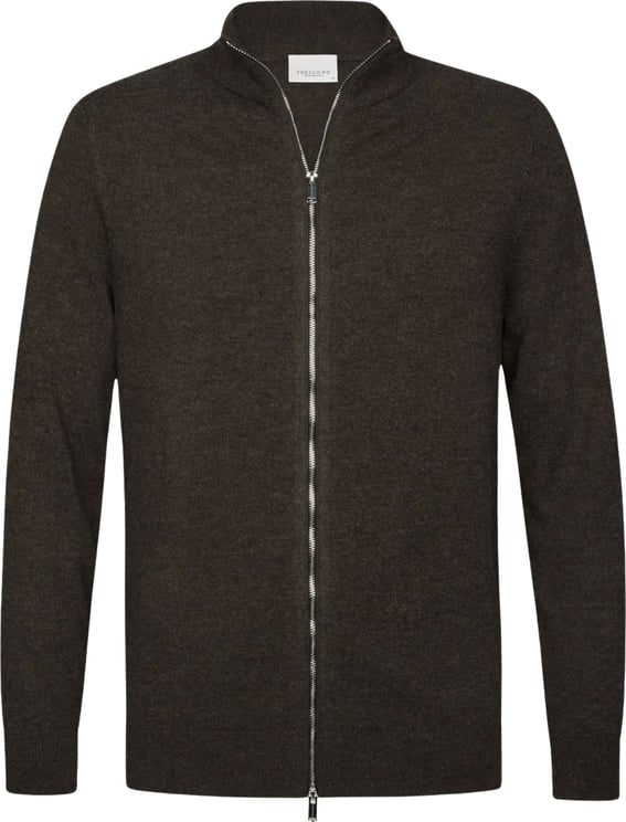 Profuomo Profuomo Cardigan Full Zip Vesten Bruin Ppxj30013