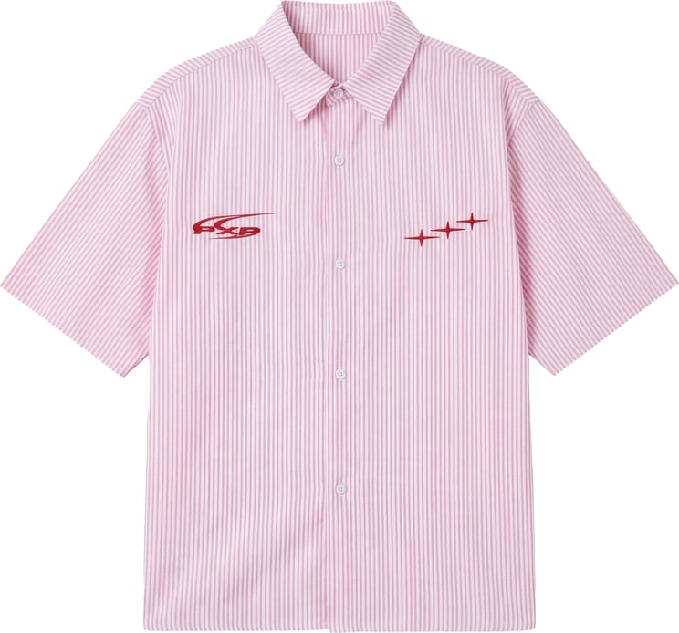 Project x Paris Project X Paris Pin-Stripe Cropped Loose Shirt Roze
