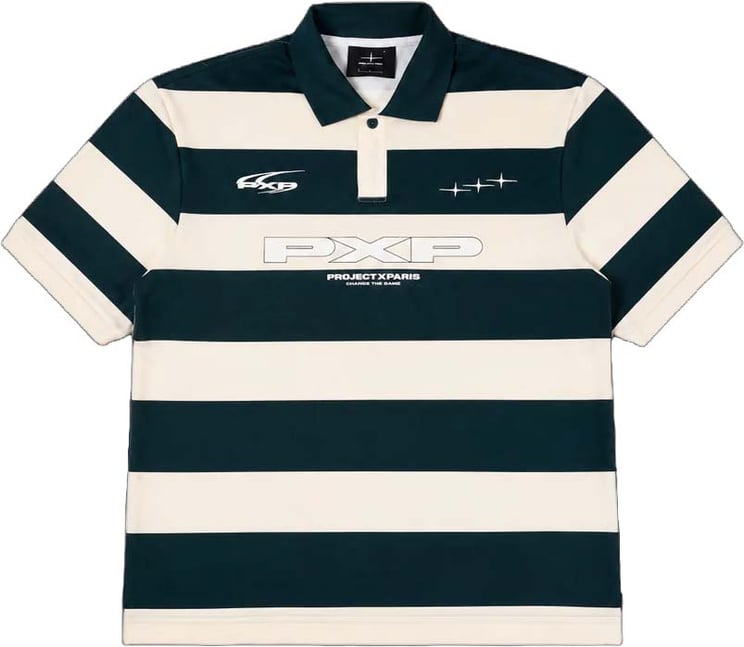 Project x Paris Project X Paris Loose Horizontal Stripe Polo Wit Groen