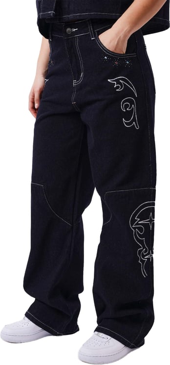 Project x Paris Project X Paris Dames Denim Loose Donkerblauw