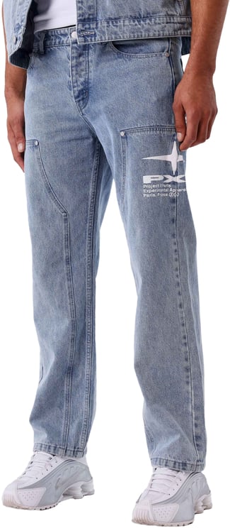 Project x Paris Project X Paris Double Knee Denim Blauw