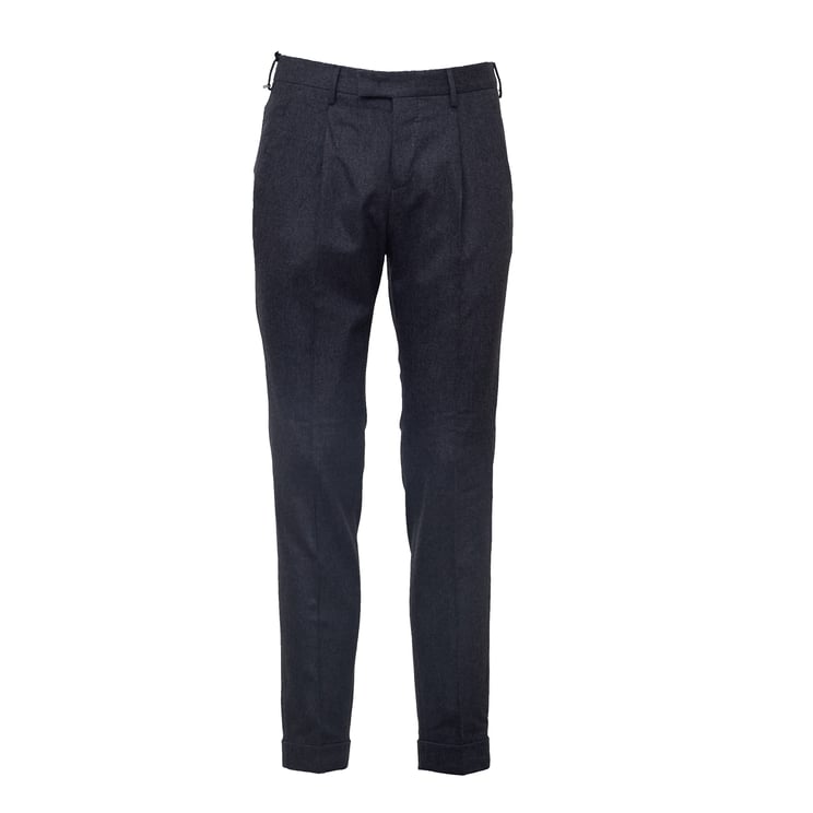 PT01/PT05 Brushed Flannel Tailored Trousers with Front Pleats and Refined Details