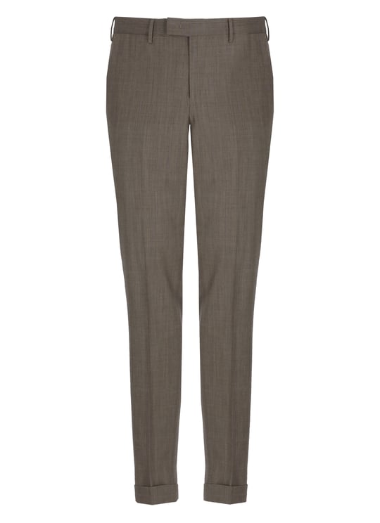 PT Torino Brown Flap Pockets Wool Formal Pants