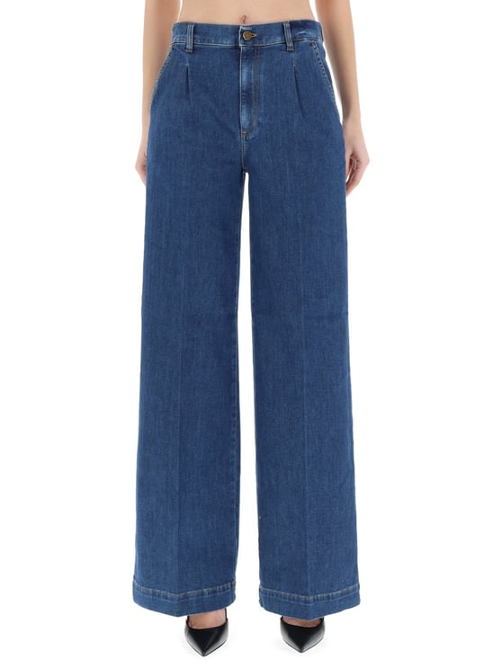 PT Torino Blue Cotton Poppy High-Waist Jeans