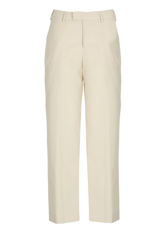 PT Torino Ivory Hook Fastening Cotton Pants