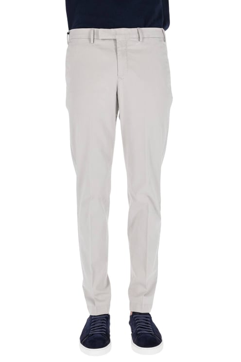 PT Torino Tailored Cotton Trousers with Délavé Effect and Versatile Design