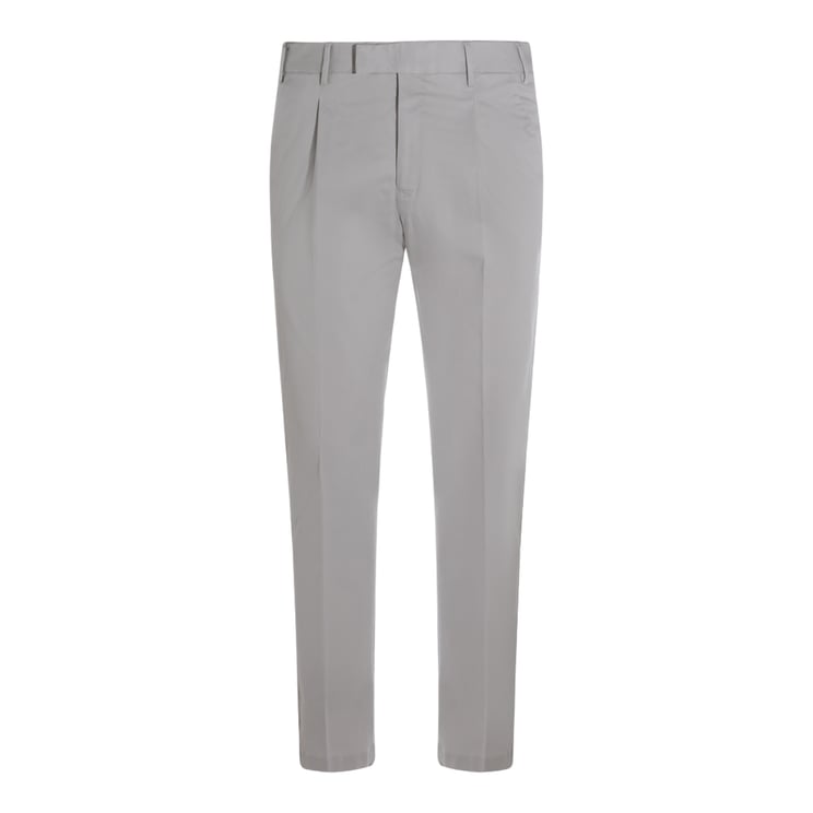 PT Torino Tailored Grey Trousers with Straight Leg Silhouette