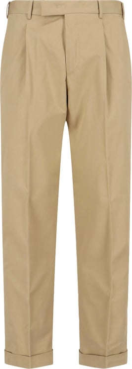 PT Torino Tailored Beige Trousers With Clean Front