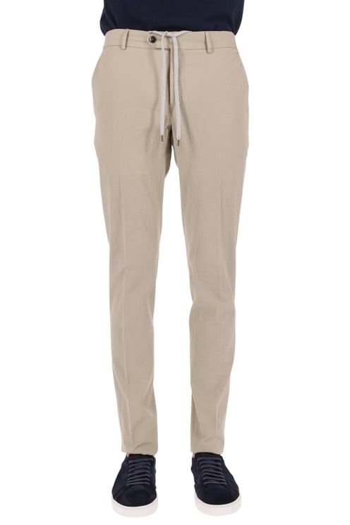 PT Torino Seersucker Cotton Slim Fit Jogger Trousers