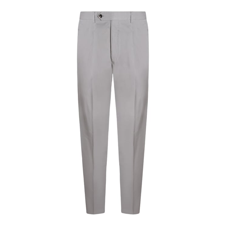 PT Torino Tailored Grey Trousers with Straight Leg Design