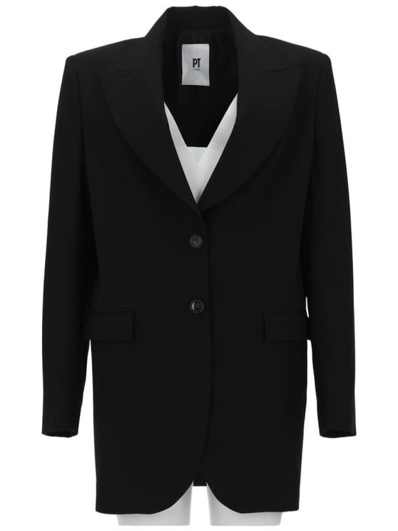 PT Torino Victoria Virgin Wool Oversized Blazer
