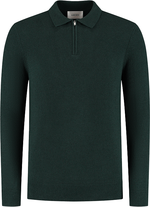 Pure Path Pure Path Regular Fit Zip Polo Knitwear