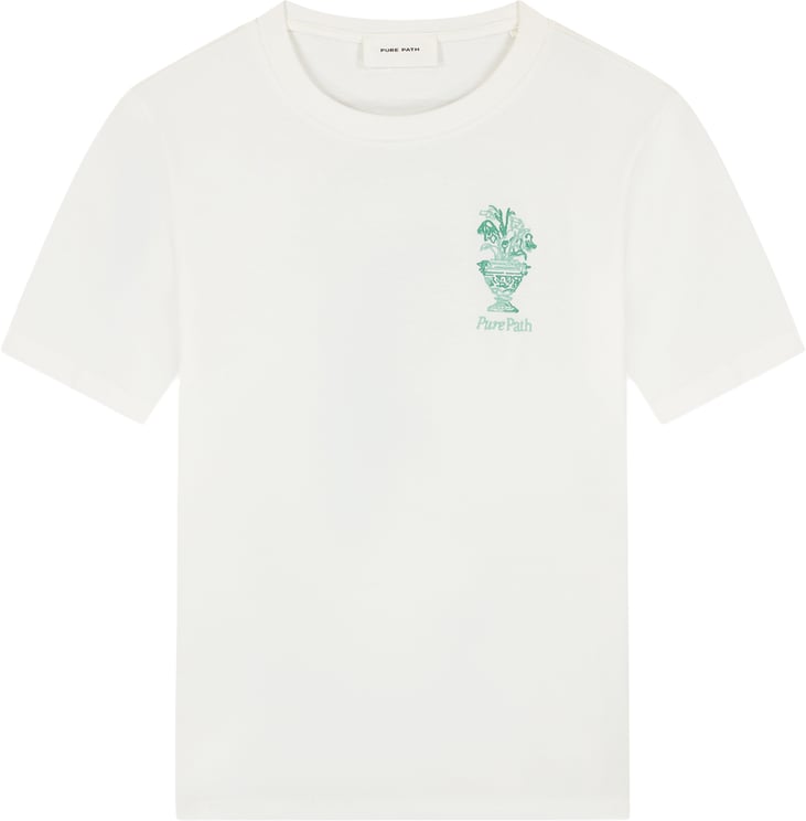 Pure Path Pure Path Embroidered Vase T-shirt 26010106 45 Off White