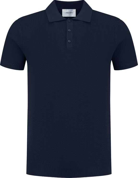Pure Path Pure Path Braided Knitwear Polo 25010815 Navy