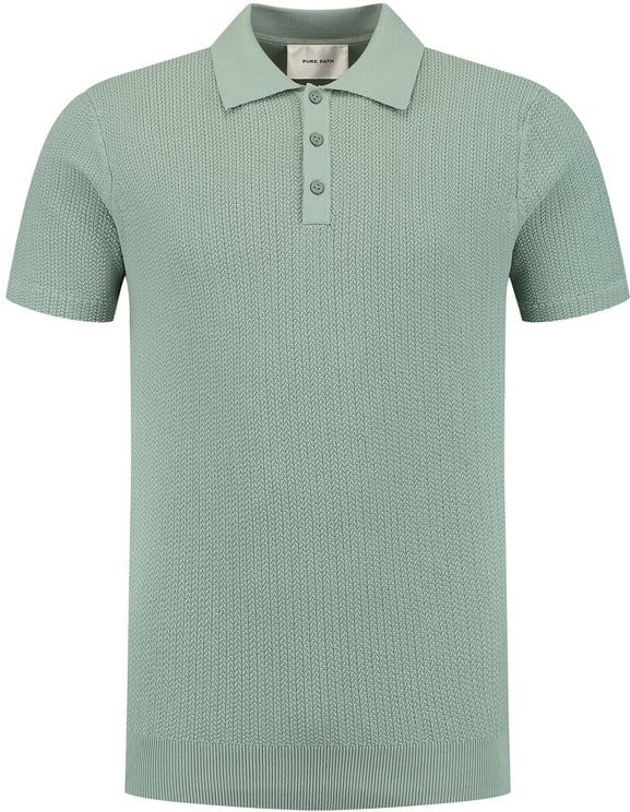Pure Path Pure Path Vertical Striped Knitwear T-Shirt 25010804 Army Green