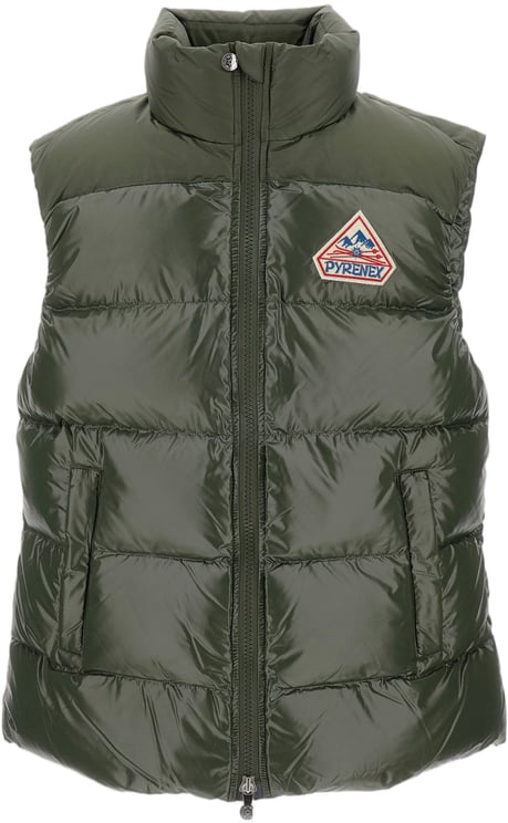 Pyrenex Sleeveless Down Jacket In Shiny Vintage-Effect Nylon