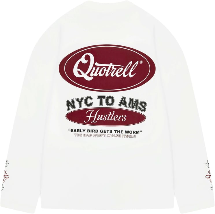 Quotrell Louis Longsleeve | White/burgundy