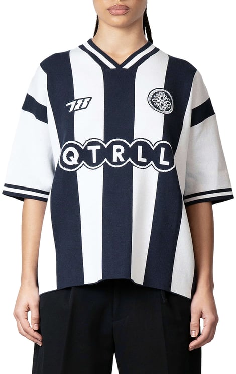 Quotrell Alessio Knitted Polo | White / Navy