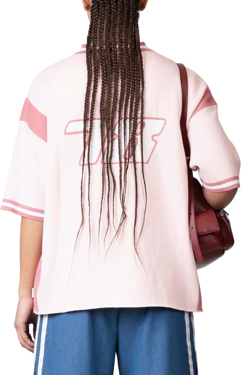 Quotrell Alessio Knitted Polo | Light Pink/white