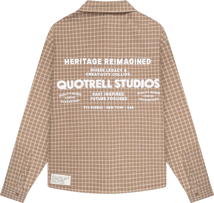 Quotrell Zay Plaid Shirt | Greige Plaid