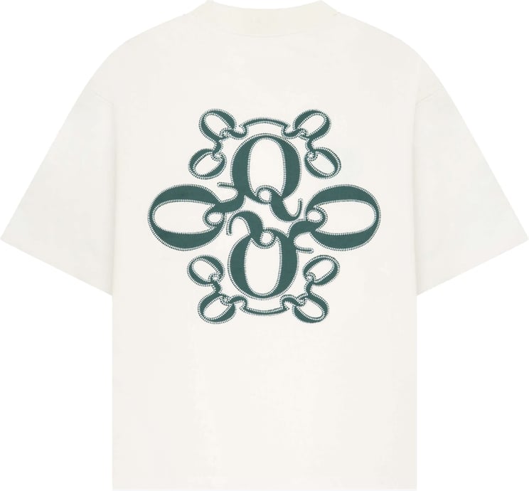 Quotrell Insignia Tee | Off White/teal