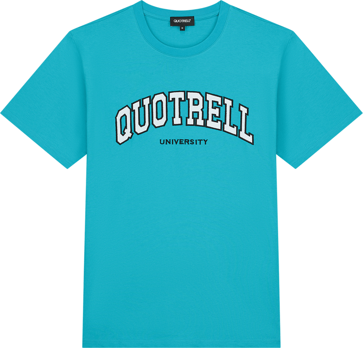 Quotrell University T-shirt | Aqua/white