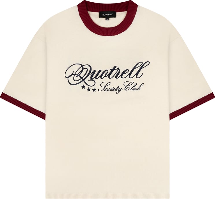 Quotrell Sal Knitted Tee | Creme/red