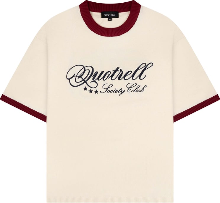 Quotrell Sal Knitted Tee | Creme/red