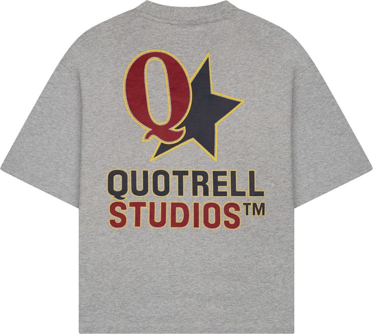 Quotrell Carmine Tee | Grey Melee/navy