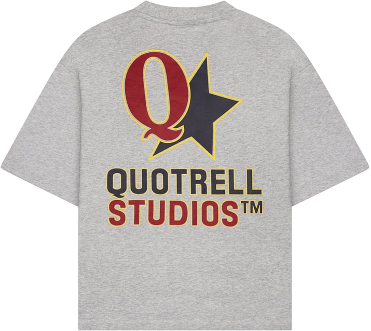 Quotrell Carmine Tee | Grey Melee/navy