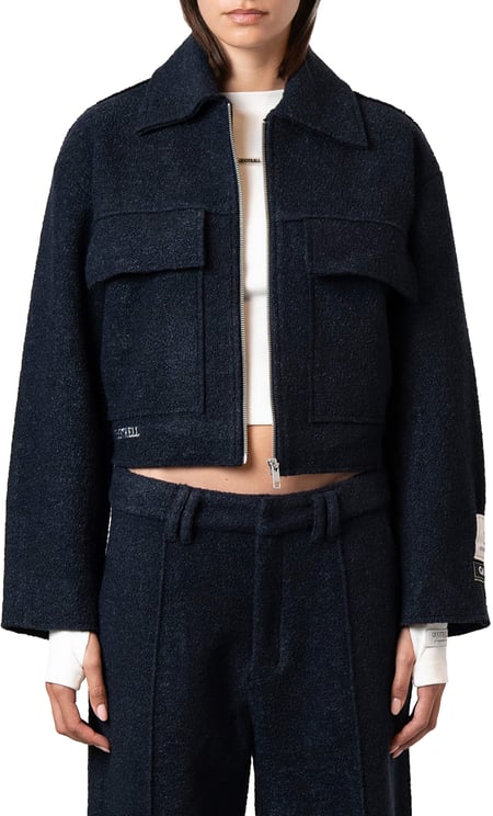 Quotrell Layla Cropped Jacket | Navy