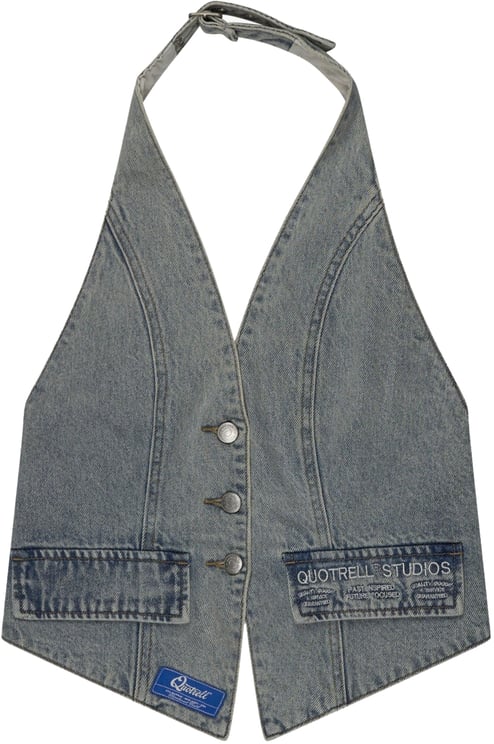 Quotrell Jax Denim Top | Light Blue