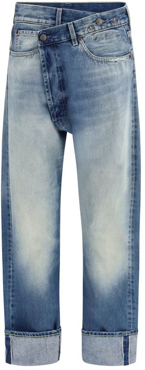 R13 R13 Blue Cotton Straight-Leg Jeans