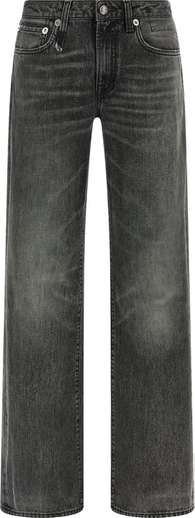 R13 R13 Gray Cotton Straight-Leg Jeans