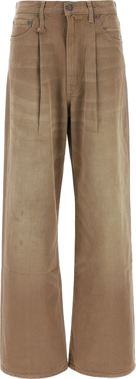 R13 R13 Brown Cotton High-Waisted Jean