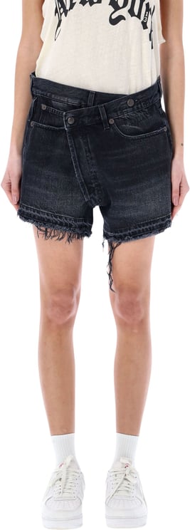 R13 R13 Crossover denim shorts