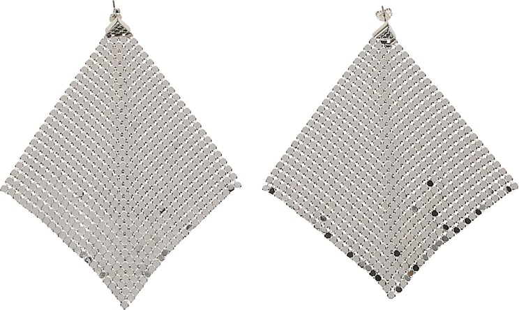 Rabanne Pixel Flow Drop Earrings Metallic